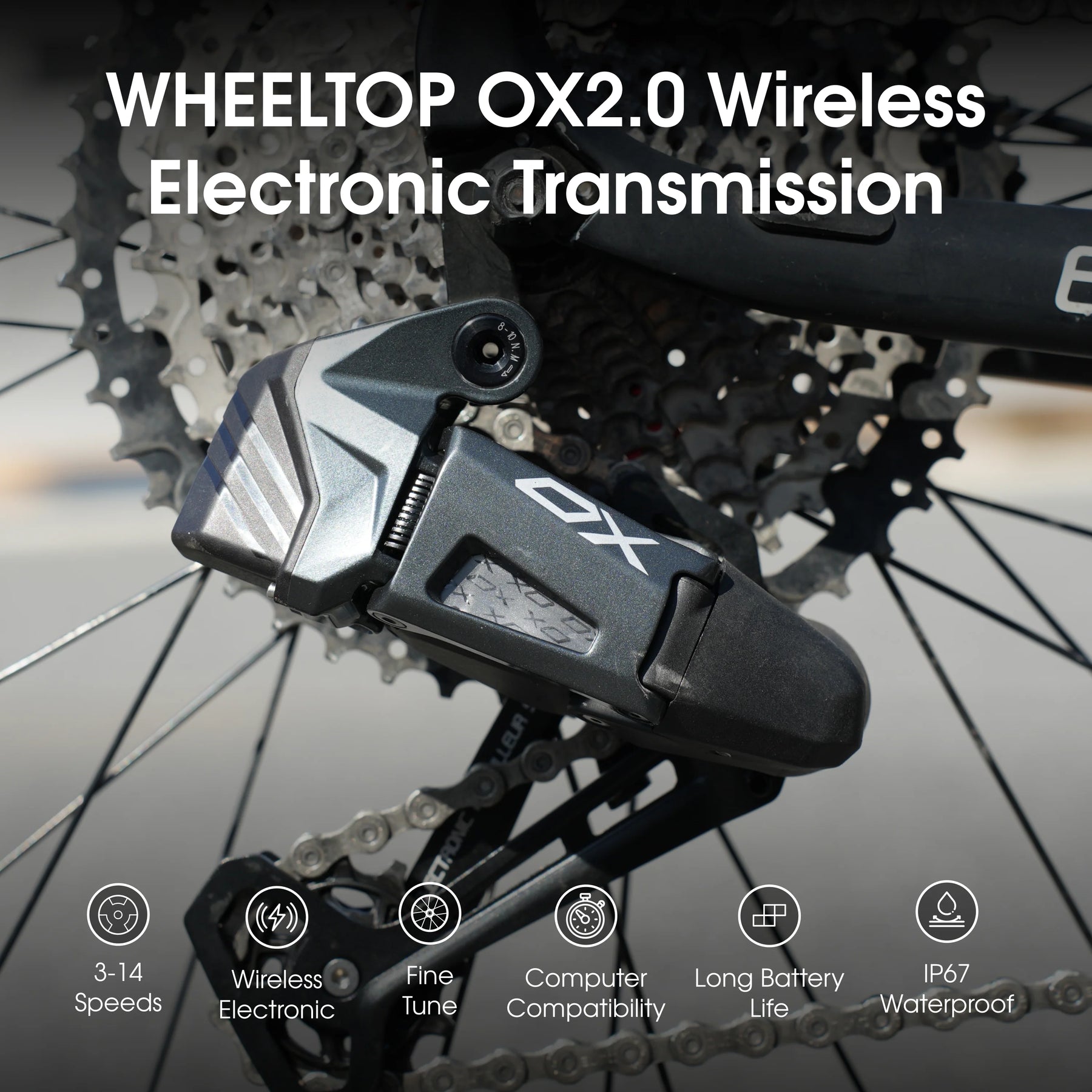 WHEELTOP EDS OX2.0 Wireless Electronic Shifter/Derailleur (Flat WHEELTOP EDS OX2.0 Wireless Electronic Shifter/Derailleur (Flat